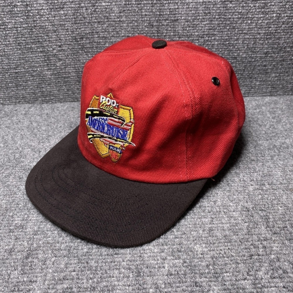 Vintage Rex Hat Mens OSFA Red Black Americruise 96 Rod & Custom Snapback Trucker